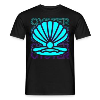 Auster Retro - Männer T-Shirt - Schwarz - Vorne - AI Model Male 178 light (178cm)