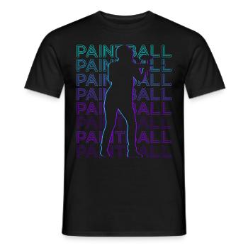 Paintball Rétro - T-shirt homme - noir - Devant - AI Model Male 178 light (178cm)