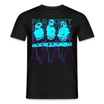 Sittich Retro - Männer T-Shirt - Schwarz - Vorne - AI Model Male 178 light (178cm)