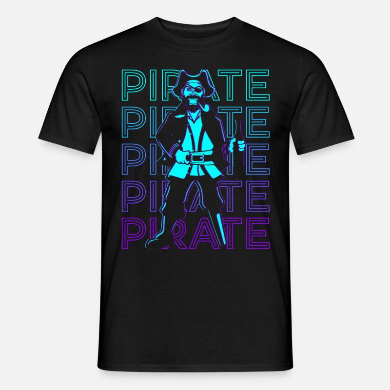Pirat Retro - Männer T-Shirt - Schwarz