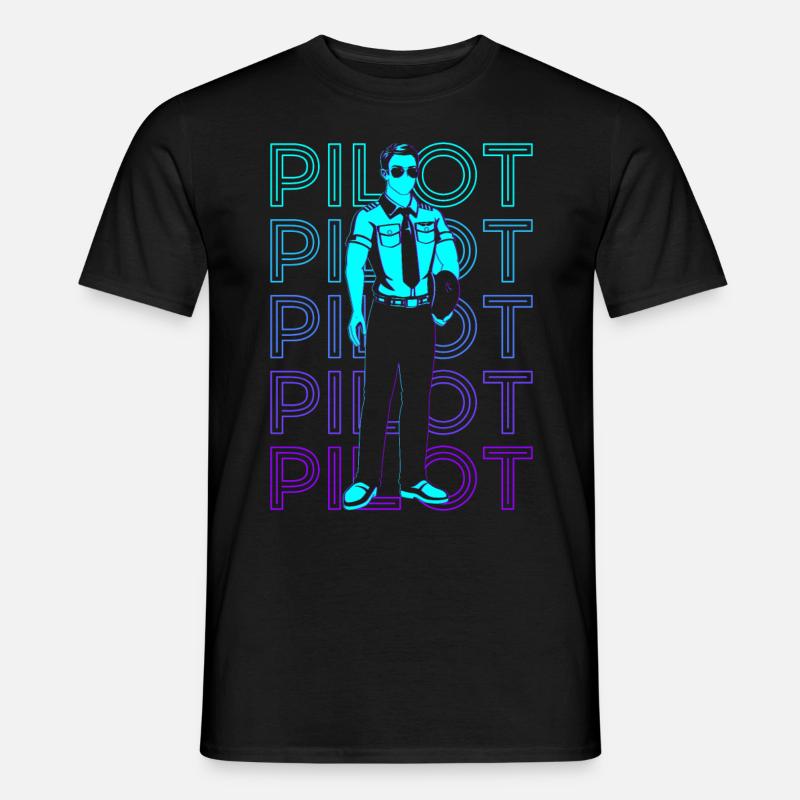 Pilot Aviation Aviator Retro - Men's T-shirt - black