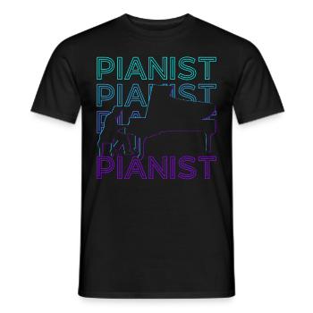 Pianiste Claviériste Pianiste Joueur De Piano Rétro - T-shirt homme - noir - Devant - AI Model Male 178 light (178cm)