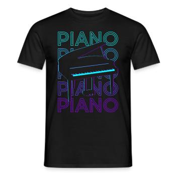Klavier Pianist Keyboarder Klavierspieler Retro - Männer T-Shirt - Schwarz - Vorne - AI Model Male 178 light (178cm)