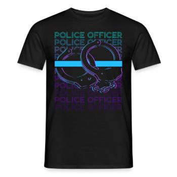 Policier Application de la loi Rétro - T-shirt homme - noir - Devant - AI Model Male 178 light (178cm)