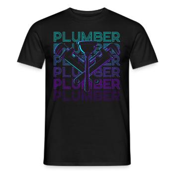 Plombier Retro - T-shirt homme - noir - Devant - AI Model Male 178 light (178cm)