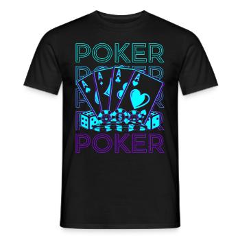 Poker Rétro - T-shirt homme - noir - Devant - AI Model Male 178 light (178cm)