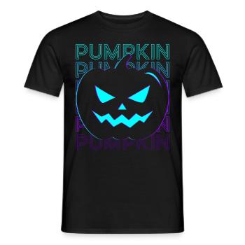 Pumpkin Head Jack O Lantern Halloween Retro - Men's T-Shirt - black - Front - AI Model Male 178 light (178cm)