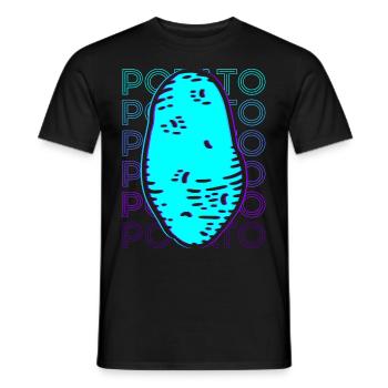 Potato Retro - Men's T-Shirt - black - Front - AI Model Male 178 light (178cm)