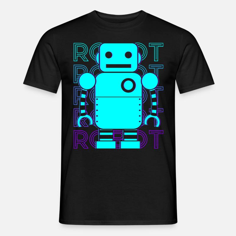 Roboter Retro - Männer T-Shirt - Schwarz