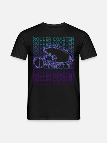 Achterbahn Retro - Männer T-Shirt - Schwarz