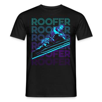Dachdecker Dachkonstruktion Retro - Männer T-Shirt - Schwarz - Vorne - AI Model Male 178 light (178cm)