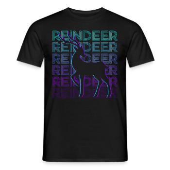 Reindeer Retro - Men's T-Shirt - black - Front - AI Model Male 178 light (178cm)