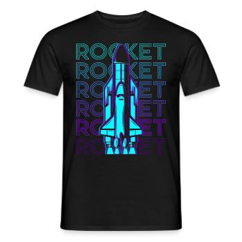 Rakete Raumschiff Space Shuttle Retro - Männer T-Shirt - Schwarz - Vorne - AI Model Male 178 light (178cm)