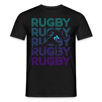 Rugbyspieler Retro - Männer T-Shirt - Schwarz - Vorne - AI Model Male 178 light (178cm)