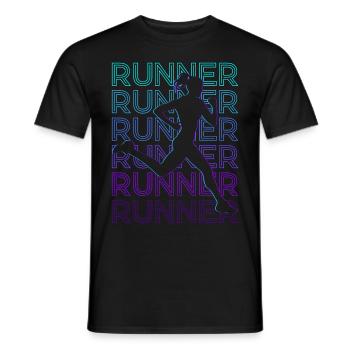 Runners Run Rétro - T-shirt homme - noir - Devant - AI Model Male 178 light (178cm)