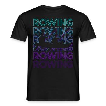Rowing Retro - Men's T-Shirt - black - Front - AI Model Male 178 light (178cm)