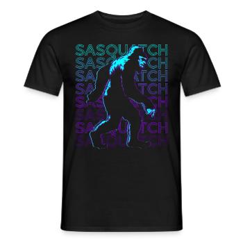 Sasquatch Bigfoot Retro - Männer T-Shirt - Schwarz - Vorne - AI Model Male 178 light (178cm)