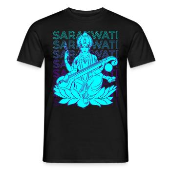 Saraswati Hindu-Göttin Hindu-Mythologie - Männer T-Shirt - Schwarz - Vorne - AI Model Male 178 light (178cm)