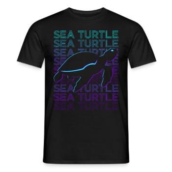 Turtle Retro - Men's T-Shirt - black - Front - AI Model Male 178 light (178cm)