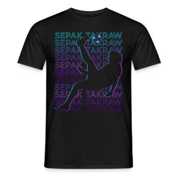 Sepak Takraw Player Retro - Men's T-Shirt - black - Front - AI Model Male 178 light (178cm)