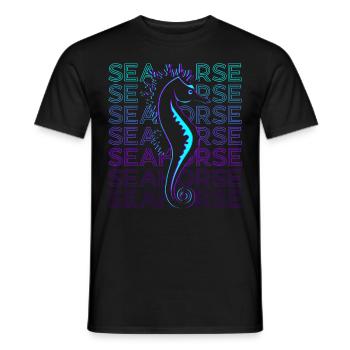 Seepferdchen Retro - Männer T-Shirt - Schwarz - Vorne - AI Model Male 178 light (178cm)