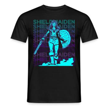 Shieldmaiden Shieldmaid Viking Nordic Mytholo - Men's T-Shirt - black - Front - AI Model Male 178 light (178cm)