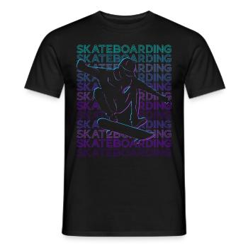 Skateboard Skateboard Skateboard Rétro - T-shirt homme - noir - Devant - AI Model Male 178 light (178cm)