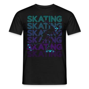Schlittschuhlaufen Skater Skate Retro - Männer T-Shirt - Schwarz - Vorne - AI Model Male 178 light (178cm)