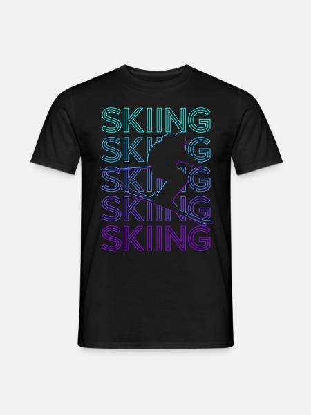 Skiing Skiers Ski Retro - Men's T-Shirt - black