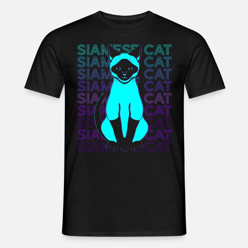Siamkatze Retro - Männer T-Shirt - Schwarz