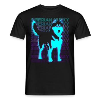 Sibérie Husky Rétro - T-shirt homme - noir - Devant - AI Model Male 178 light (178cm)