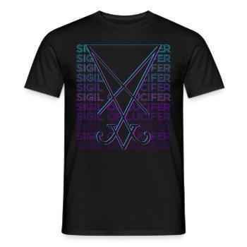 Seal of Lucifer Pentagram Occult Magic - Men's T-Shirt - black - Front - AI Model Male 178 light (178cm)