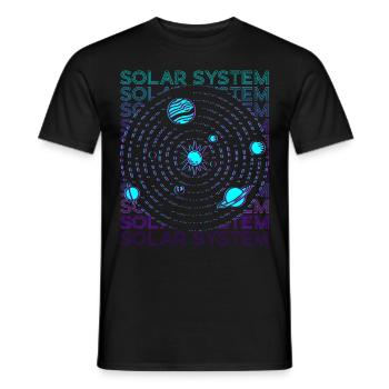 Solar System Retro - Men's T-Shirt - black - Front - AI Model Male 178 light (178cm)