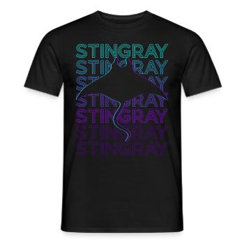 Stachelrochen Manta Rochen Retro - Männer T-Shirt - Schwarz - Vorne - AI Model Male 178 light (178cm)