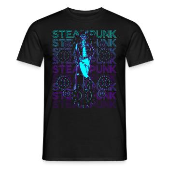 Steampunk Skull Rétro - T-shirt homme - noir - Devant - AI Model Male 178 light (178cm)