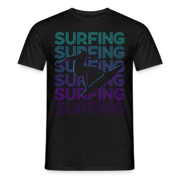 Surfen Surfer Surf Retro - Men's T-Shirt - black - Front - AI Model Male 178 light (178cm)