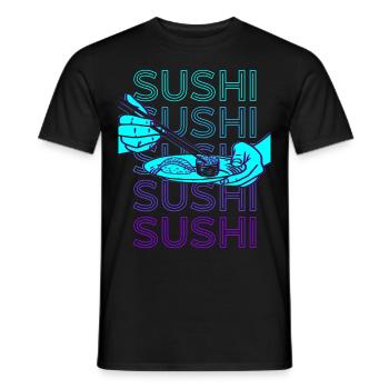 Sushi Rétro - T-shirt homme - noir - Devant - AI Model Male 178 light (178cm)