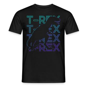T-Rex Dinosaur T Rex Dino Retro - Men's T-Shirt - black - Front - AI Model Male 178 light (178cm)