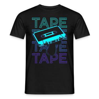 Cassette Tape Retro - Men's T-Shirt - black - Front - AI Model Male 178 light (178cm)