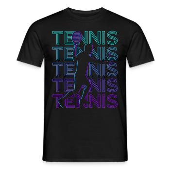 Joueur de tennis Rétro - T-shirt homme - noir - Devant - AI Model Male 178 light (178cm)
