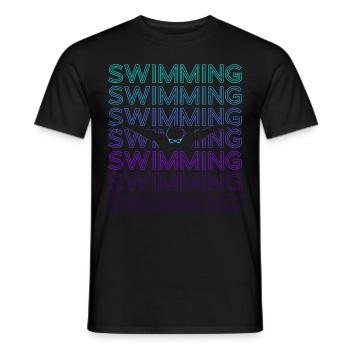 Nageurs Natation Rétro - T-shirt homme - noir - Devant - AI Model Male 178 light (178cm)