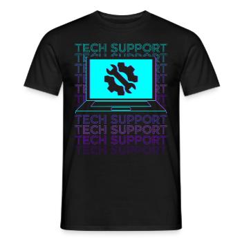 Support technique Support technique - T-shirt homme - noir - Devant - AI Model Male 178 light (178cm)