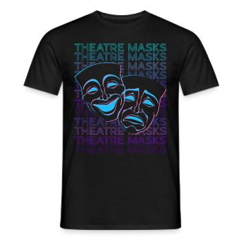 Theater Masken Retro - Männer T-Shirt - Schwarz - Vorne - AI Model Male 178 light (178cm)