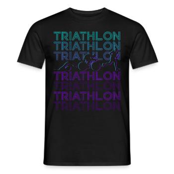 Triathlon Triathlet Retro - Männer T-Shirt - Schwarz - Vorne - AI Model Male 178 light (178cm)