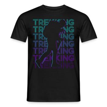 Trekking Trekker Trek Retro - Men's T-Shirt - black - Front - AI Model Male 178 light (178cm)
