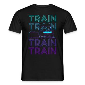 Train Retro - Men's T-Shirt - black - Front - AI Model Male 178 light (178cm)