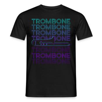 Trombone Trombone Trombonist Retro - Men's T-Shirt - black - Front - AI Model Male 178 light (178cm)