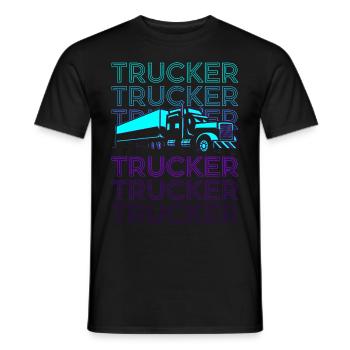Trucker Lkw-Fahrer Retro - Männer T-Shirt - Schwarz - Vorne - AI Model Male 178 light (178cm)