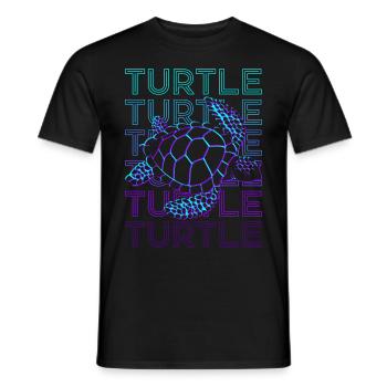 Turtle Retro - Men's T-Shirt - black - Front - AI Model Male 178 light (178cm)