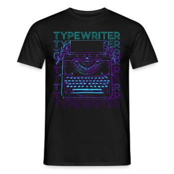 Type de machine à écrire Retro - T-shirt homme - noir - Devant - AI Model Male 178 light (178cm)
